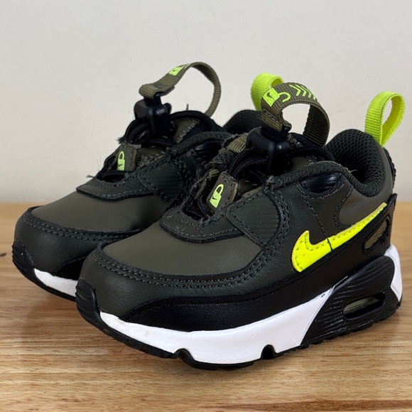Nike Other - Nike Air Max 90 Leather TD 'Medium Olive Volt Green Infant Size 5
